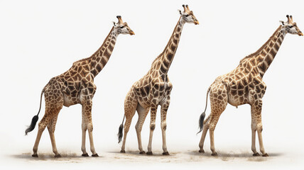 Obraz premium Giraffe, Baby Giraffe on White Background