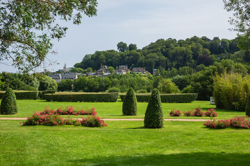 Famous People Garden (Jardin des Personnalites) landscaped garden/park in the town of Honfleur, Normandy, France. - 779270643