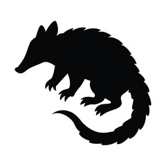 silhouette of a pangolin on white