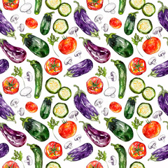 Vegetable seamless background. For advertising products, kitchen textile prints, covers, postcards, packaging.