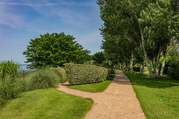 Famous People Garden (Jardin des Personnalites) landscaped garden/park in the town of Honfleur, Normandy, France. - 779270663