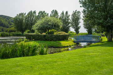 Famous People Garden (Jardin des Personnalites) landscaped garden/park in the town of Honfleur, Normandy, France. - 779270688