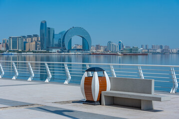 Summer day at the waterfront of Baku, Azerbaijan