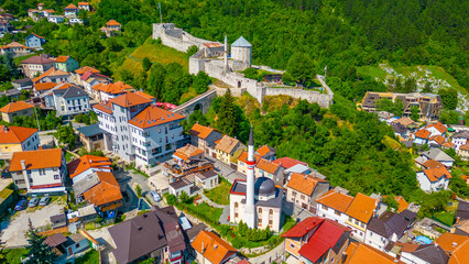 Panorama view of Travnik fortress in Bosnia and Herzegovina