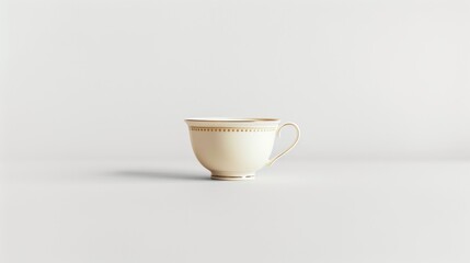 Tea cup on white background. Minimalist tea background