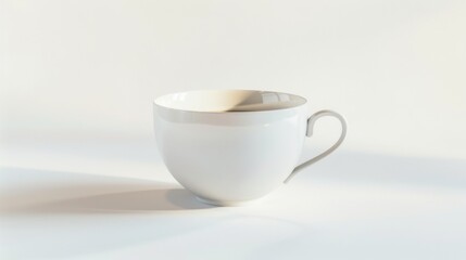 Fototapeta na wymiar Tea cup on white background. Minimalist tea background