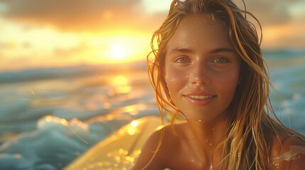 Portrait of female surfer.