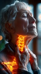 Fototapeta na wymiar Senior woman experiencing pain.