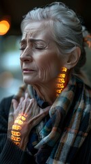 Obraz premium Senior woman experiencing pain.