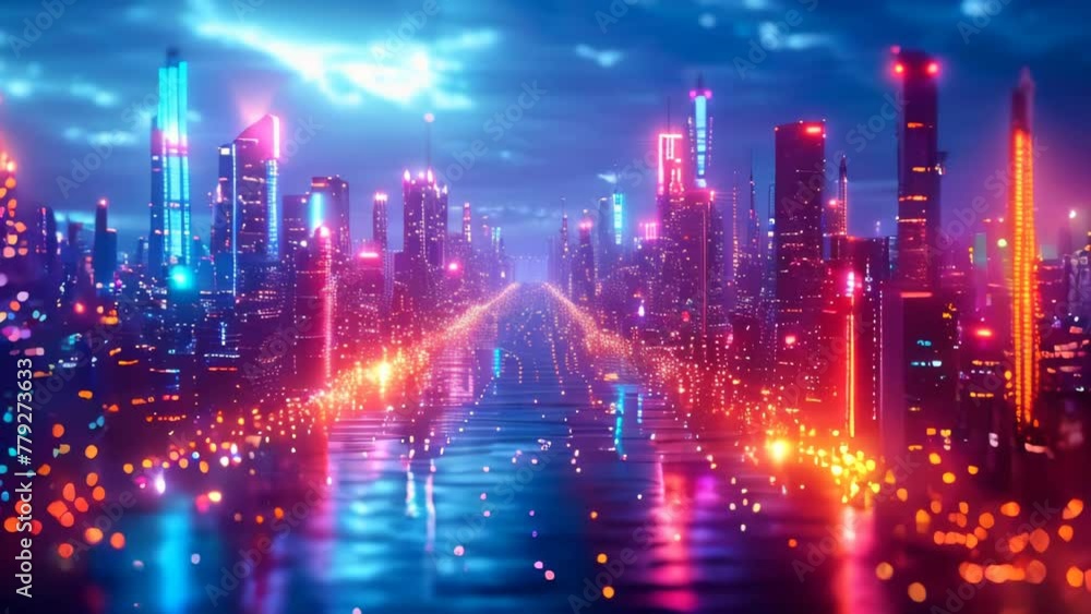Aufkleber abstract futiristic city on a microcircuit background. electronic circuit board and a big data digit