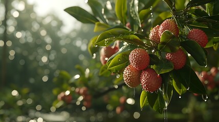 A Scenic Display: Showcasing a Lychee Tree