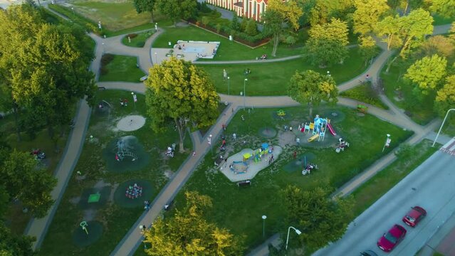Playground Park Zelewskiego Rumia Plac Zabaw Sunset Aerial Poland