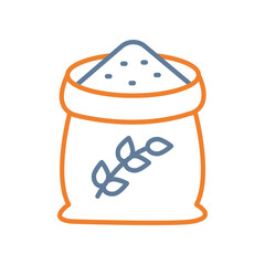 Wheat Sack Line Two Color Icon