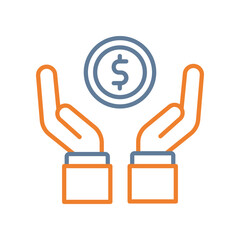 Fundraise Line Two Color Icon