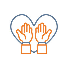 Hand Up Line Two Color Icon