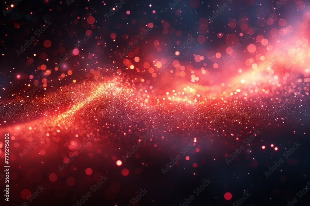 Poster this image displays a stunning visual of red to blue gradient with numerous sparkles, resembling a c