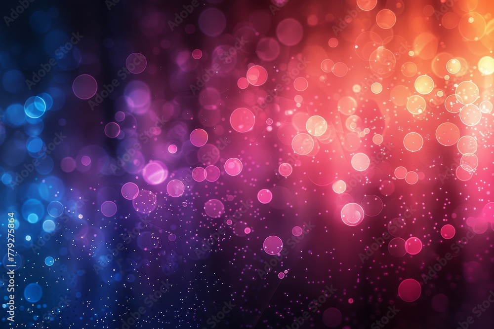 Poster a mesmerizing backdrop featuring a gradient of red to blue with bubbles creating a bokeh effect