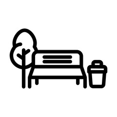 bench park line icon illustration vector graphic