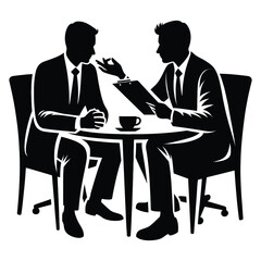 Financial Planner Consulting Client Silhouette