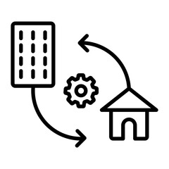 Hybrid Work Line Icon