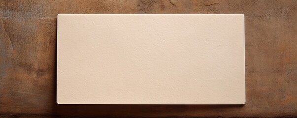 Tan blank business card template empty mock-up at tan textured background with copy space for text photo or product - obrazy, fototapety, plakaty