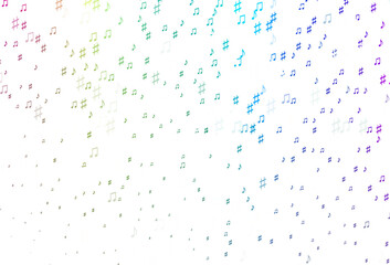 Light Multicolor, Rainbow vector pattern with music elements.