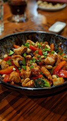 Kung Pao Chicken stir-fry action