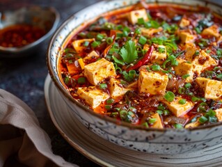Mapo Tofu heart of the Sichuan kitchen - obrazy, fototapety, plakaty