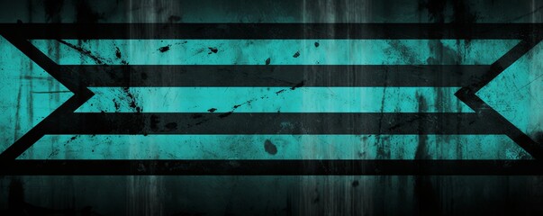 Teal black grunge diagonal stripes industrial background warning frame, vector grunge texture warn caution, construction, safety background with copy space for photo or text design 
