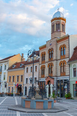 Sunrise at the Council's Square in Brasov, Romania