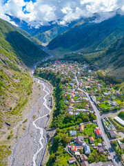 Panorama view of Ilisu village in Azerbaijan