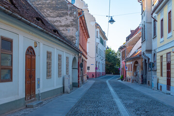 Street in the old town of Sibiu, Romania