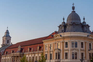 Fototapeta premium Historical houses in Romanian town Cluj-Napoca
