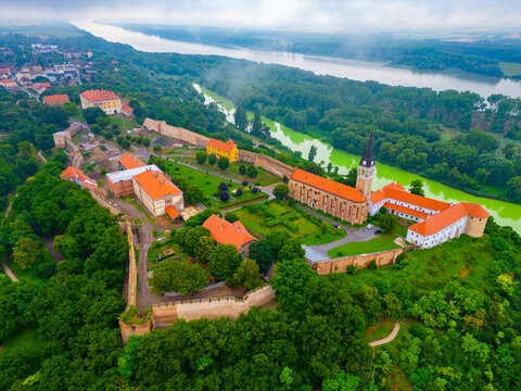 Aerial view of Croatian town Ilok