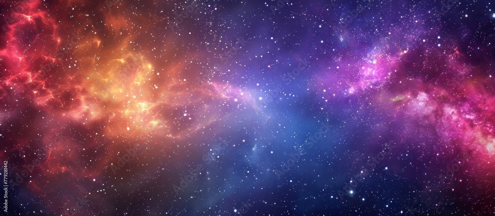 Canvas Prints vivid celestial display of a galaxy filled with dazzling stars and vibrant nebulae in a cosmic panor