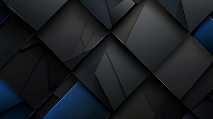 Modern Black Blue Abstract Geometric Background - obrazy, fototapety, plakaty