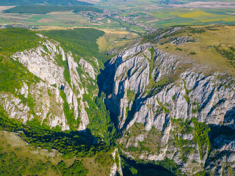 Panorama view of Turda gorge in Romania