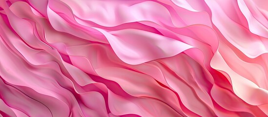 Obraz premium A closeup of a pink flower with ruffles on its petals, showcasing a beautiful pattern. The vibrant magenta color contrasts with the soft peach linens in the background, creating a stunning image