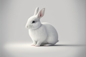 Obraz premium 3D furry forest animal with beautiful colors and white background. with Generative AI technology 