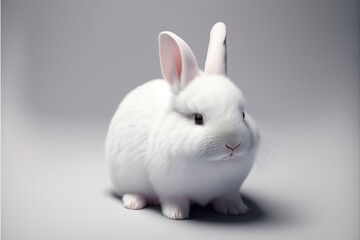 Obraz premium 3D furry forest animal with beautiful colors and white background. with Generative AI technology 