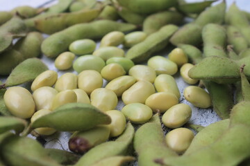 Soy edamame on the table