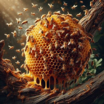 honey bee on a branch - version 2