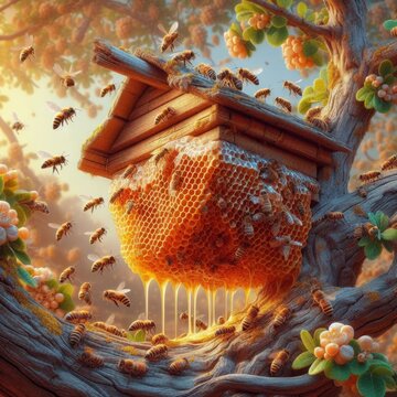 honey bee on a branch - version 1