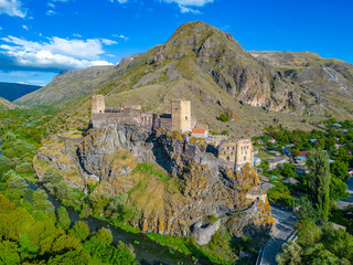 Summer day at Khertvisi Fortress in georgia