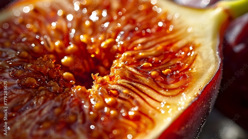 Poster textural intricacy: macro view of a fig