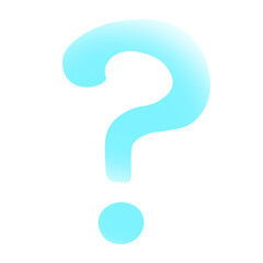 大きな青い水彩風のクエスチョンマーク