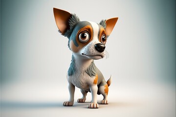 3D furry forest animal with beautiful colors and white background. with Generative AI technology	