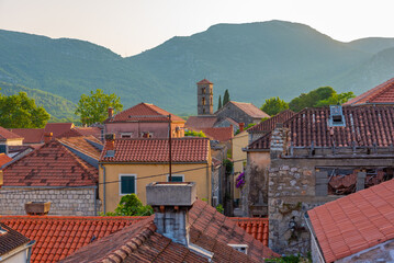 Aerial view of Croatian town Ston