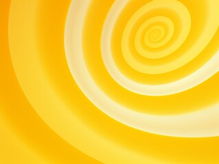 Yellow background, smooth white lines, radians swirl round circle pattern backdrop with copy space for design photo or text