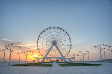 Baku Eye viewed during sunset, Azerbaijan